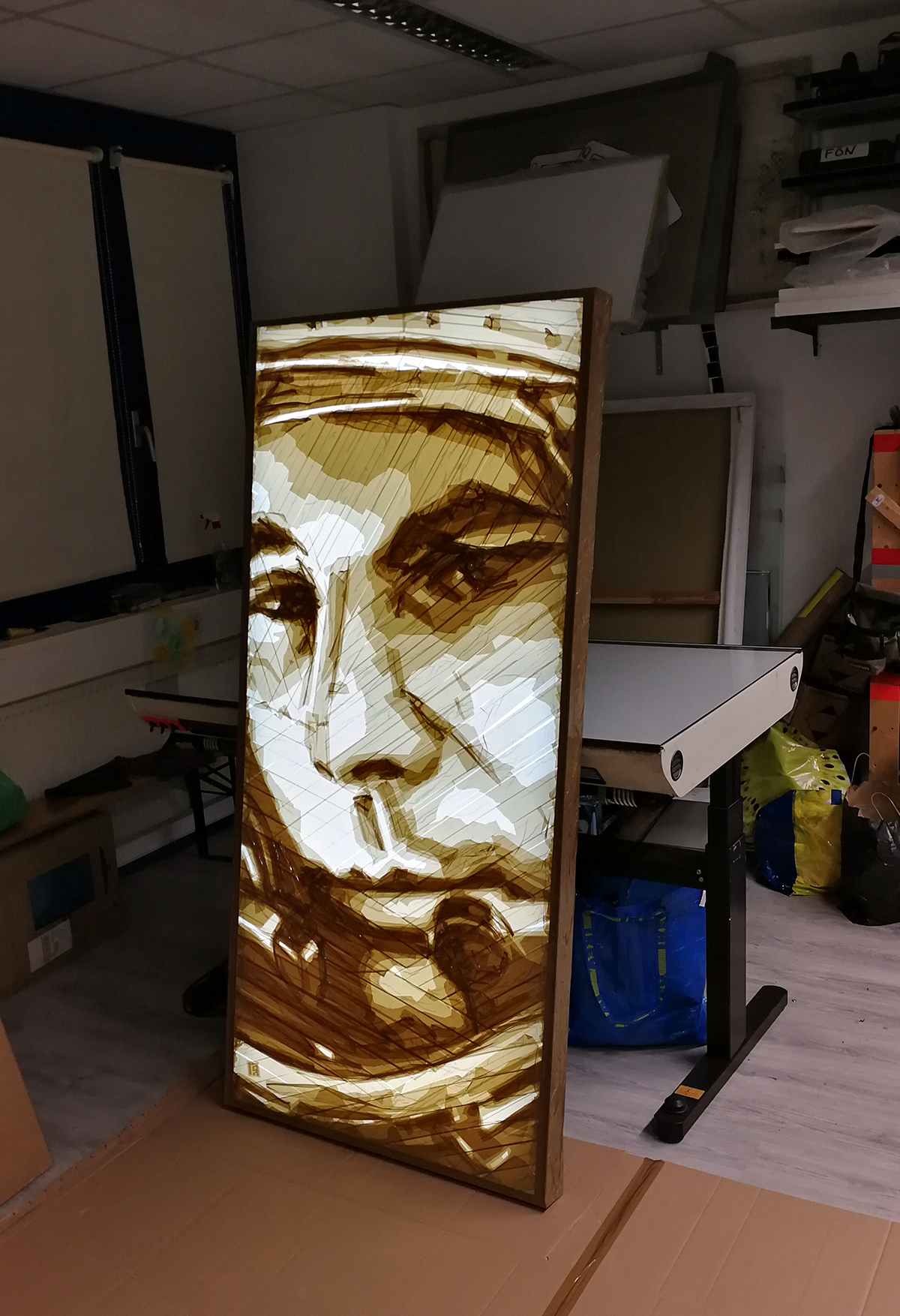 Tape art portrait “Exit to..” (Cosmonaut) BOOOOOOOM! CREATE