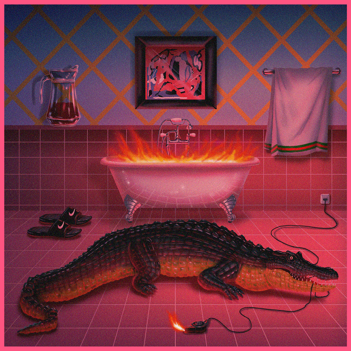 АА крокодил в ванной