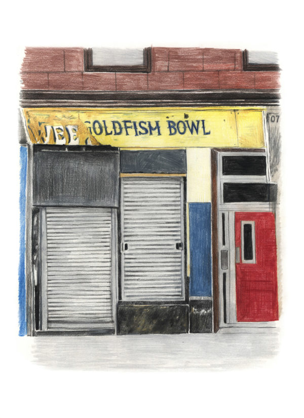 Glasgow Shop Front Drawings by Illustrator Christine Berrie BOOOOOOOM