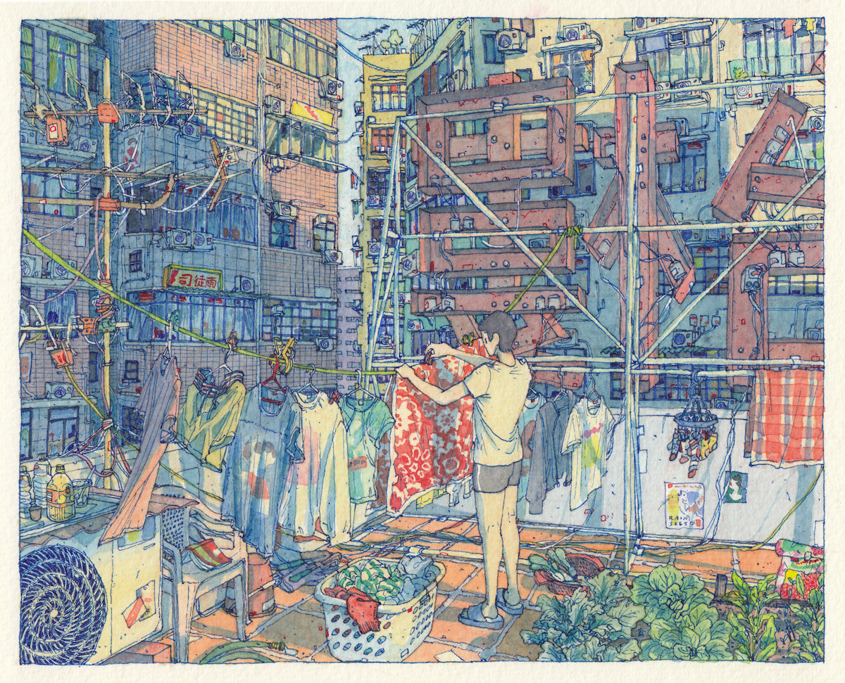 Rain Szeto pinta a Celebração da Vida Artes & contextos sunday laundry